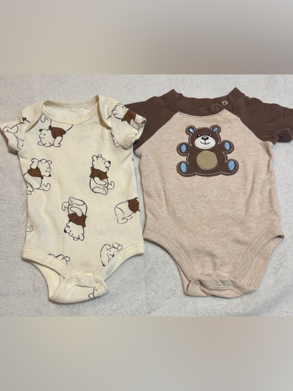 6pc Baby Boy 0-3M Onesie Bundle | Disney, Carter’s, Gerber Neutral Browns - Picture 4 of 5